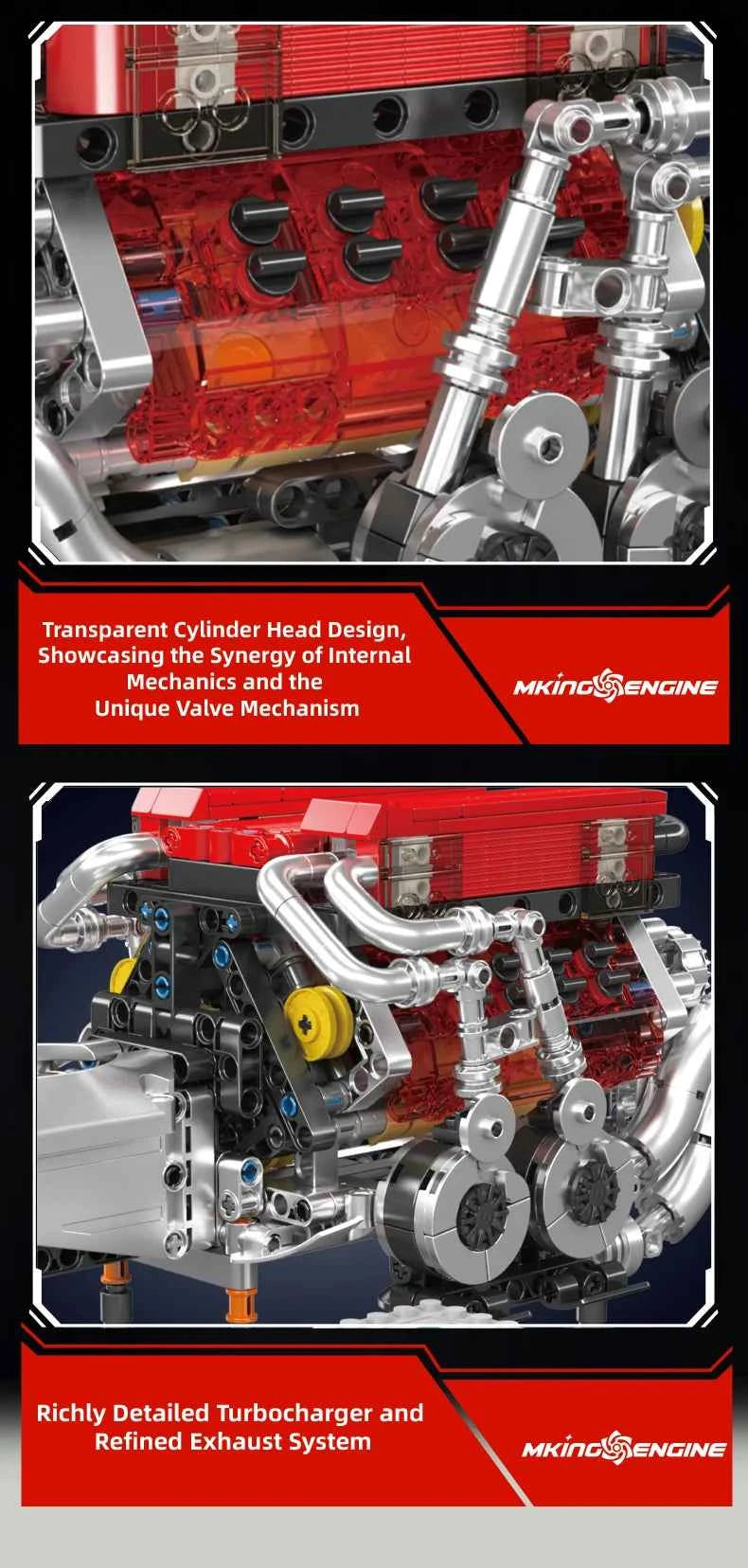 Mould King 10131 W16 Engine Building Block Set | BGT Supercar Part - Limetastore