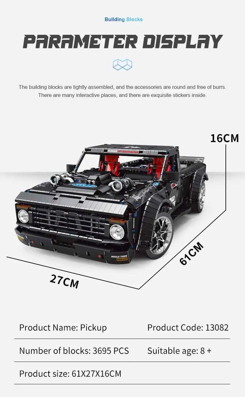 Mould King 13082 Motorized MOC‑34316 Off‑Road Pickup Truck - Limetastore