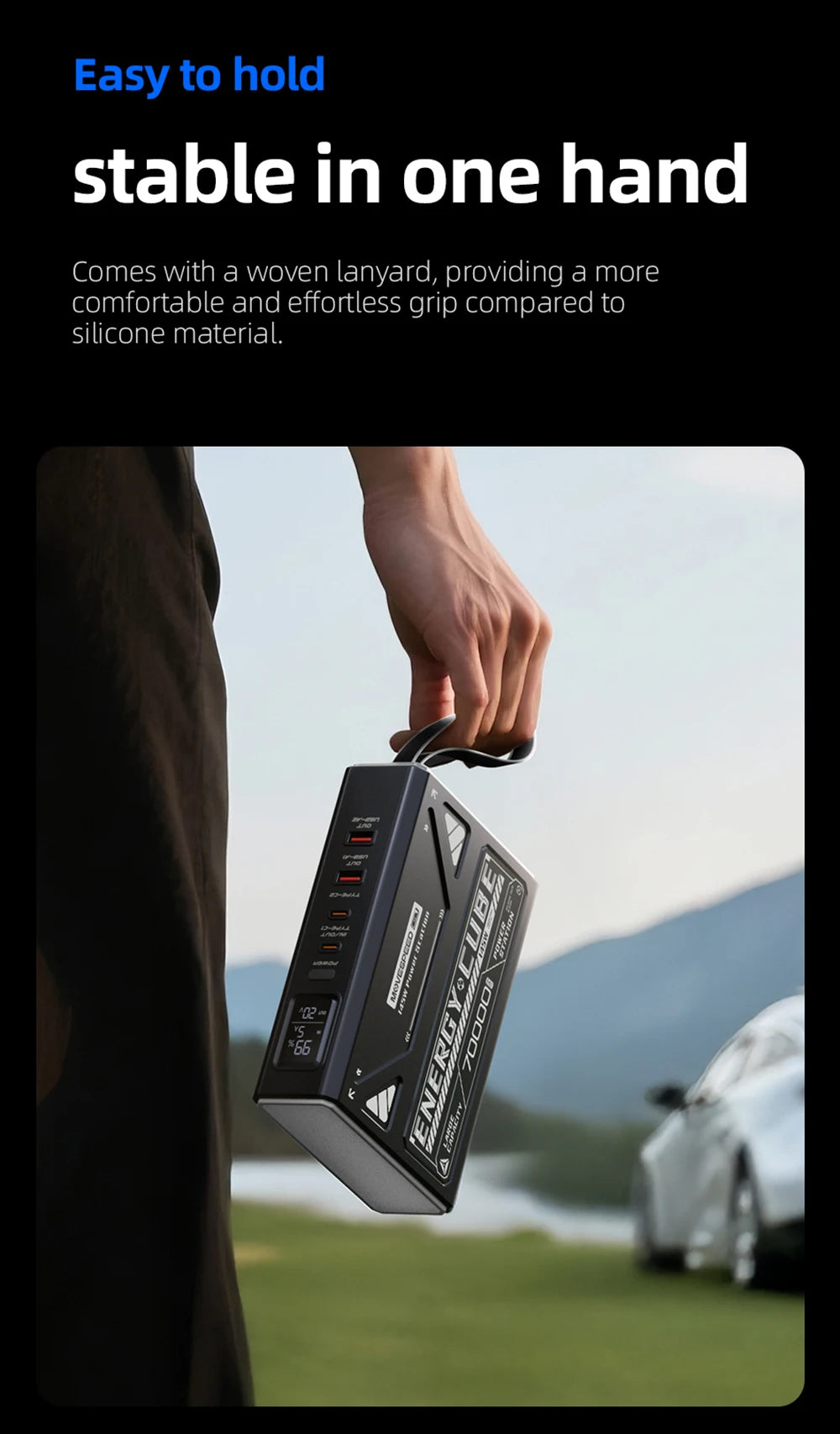MOVESPEED 140W Power Bank 70000mAh PD3.1 Power Station za kampiranje