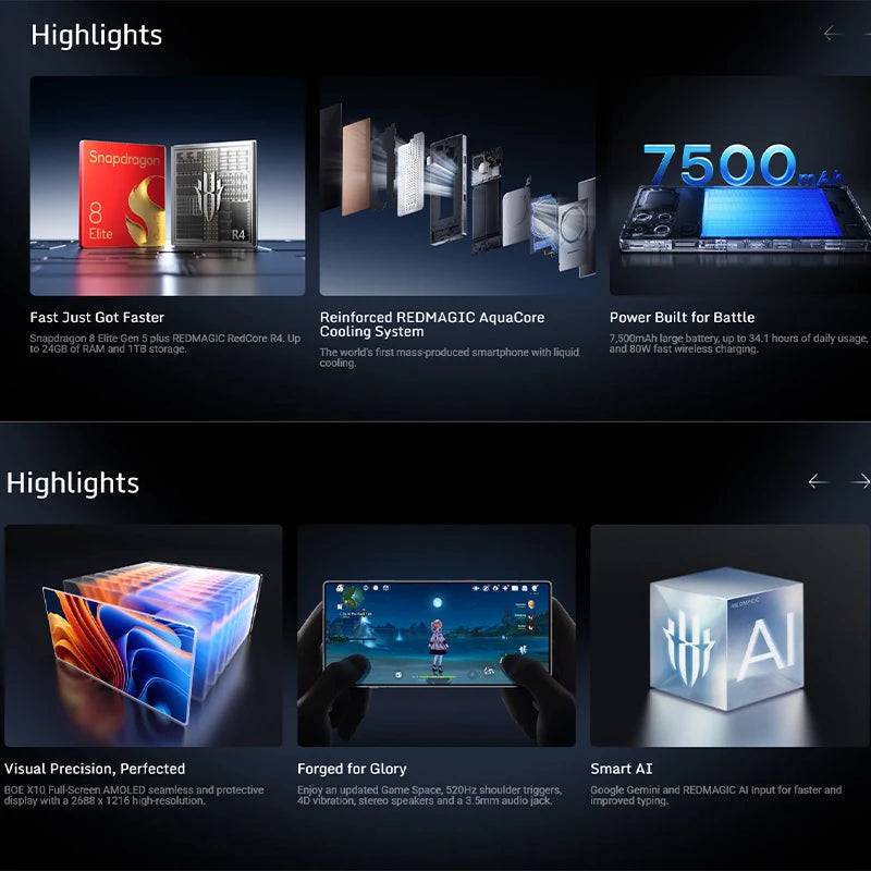 EDMAGIC 11 Pro 5G Gaming Phone | Snapdragon 8 Elite Gen 5 | 7,500mAh Battery | 6.85" AMOLED Full-Screen | Global Version - Limetastore