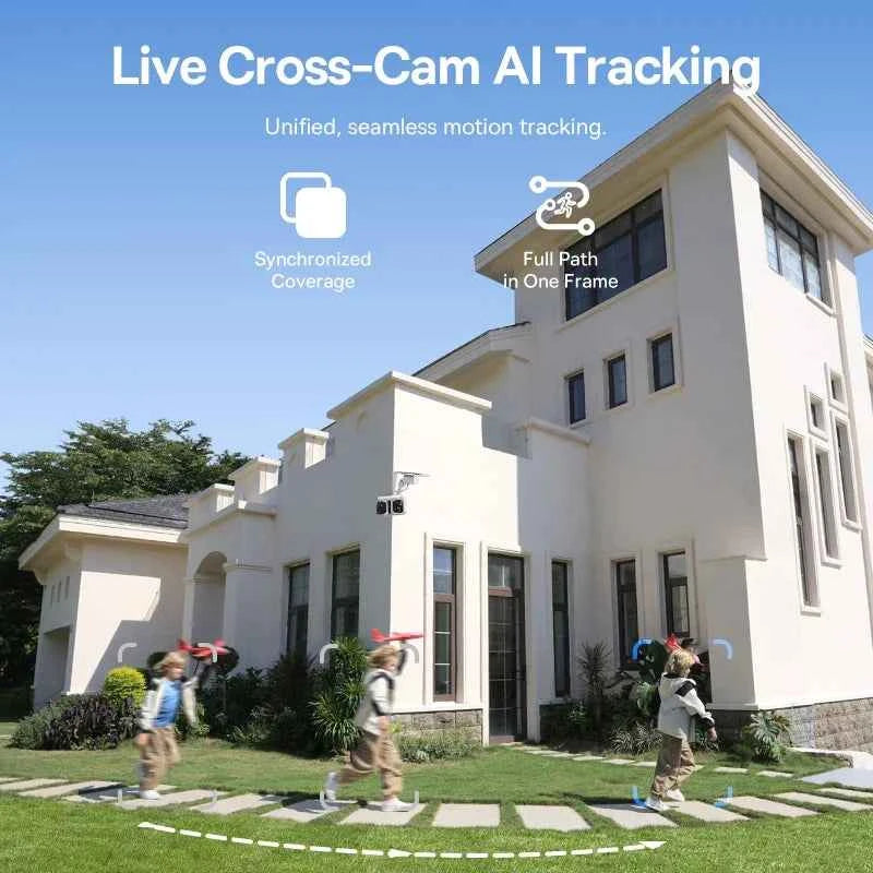 Baseus Security X1 Pro Outdoor Dual Camera Wireless 3K Camera Solar Panel Face Recognition Smart AI Tracking Security Camera - Limetastore