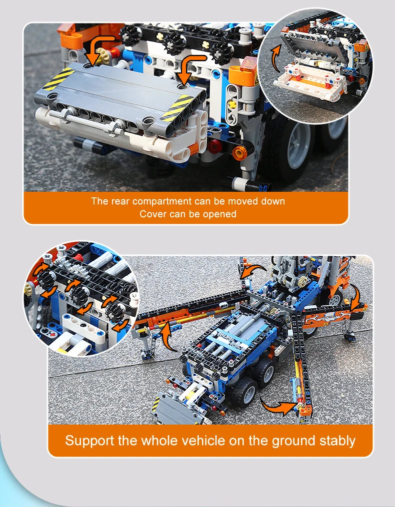 Mould King 19014 Pneumatic Concrete Pump Truck | RC Technical Construction Vehicle Building Set - Limetastore