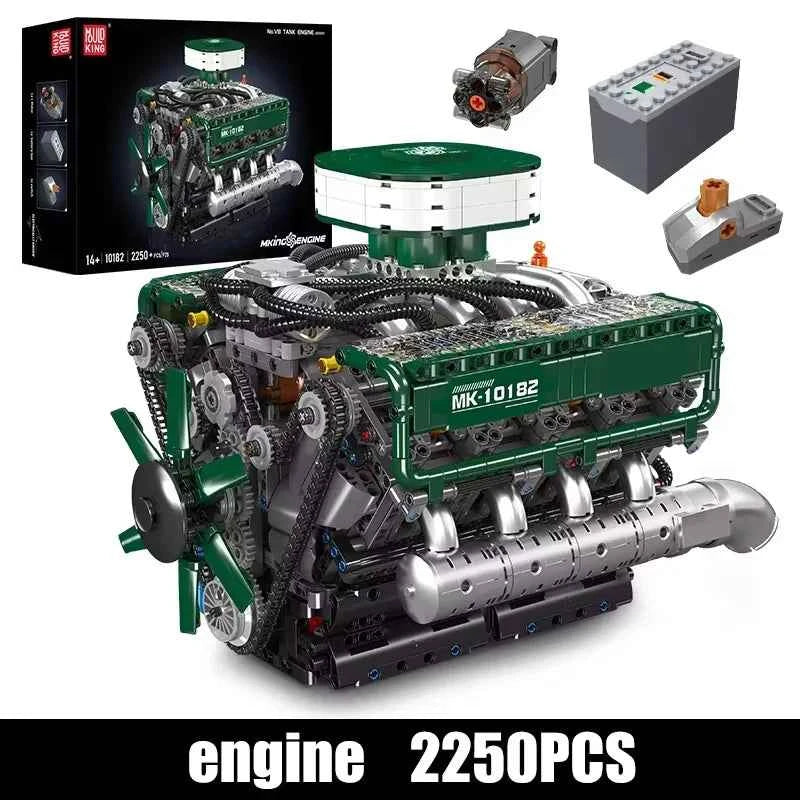 Mould King 10182 Motorized V8 Tank Engine Building Set | Military Technical Toy - Limetastore