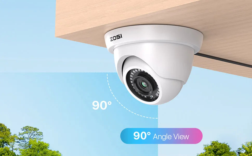 ZOSI 8-kanalni 1080P žični varnostni sistem kamer – H.265+ 5MP Lite DVR snemalnik z 2MP notranjo/zunanjostjo