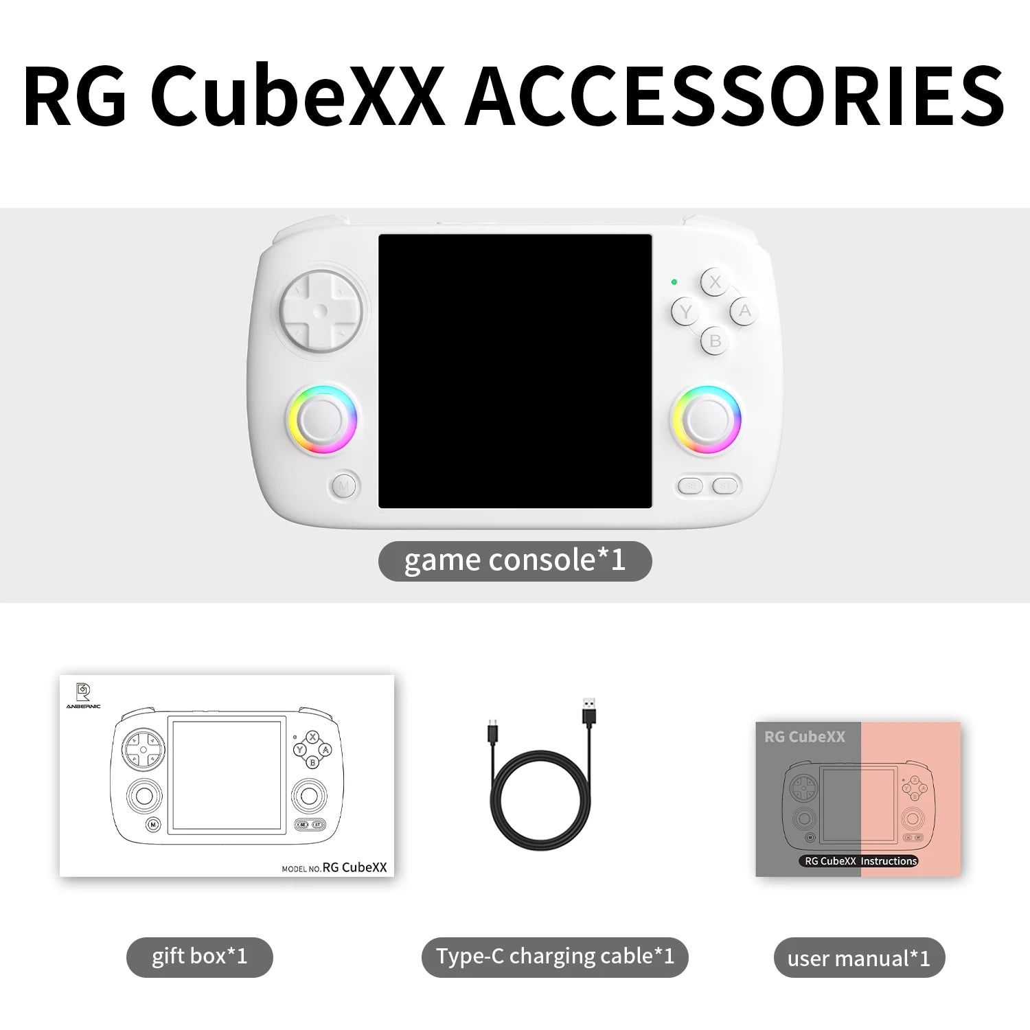 AMPOWN Anbernic RG CubeXX Handheld Game Players 3.95'' Touch Screen Linux 64-Bit Portable Video Game Console Retro Games GPD - Limetastore