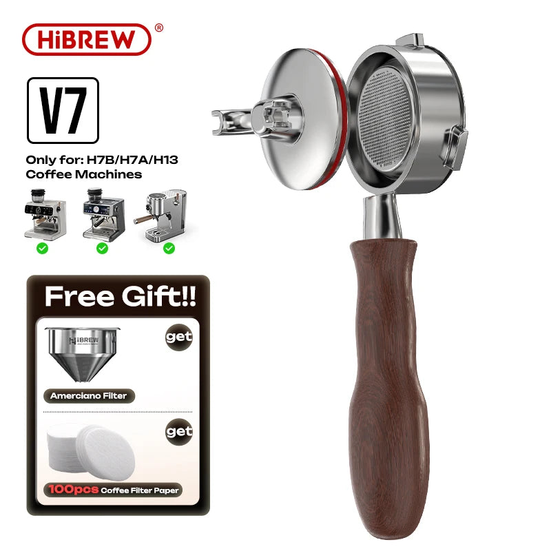 HiBREW 58mm 3-uši portafilter brez dna – profesionalni ročaj filtra za HiBREW H7A, H10A, H10 Plus