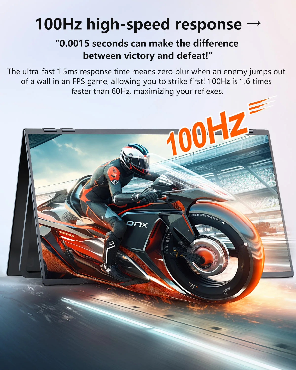 23.8" 100Hz Dual Screen Stacked Computer Monitor 1080P HDR 360° Folding Triple Portable Display for Laptop PC Phone Game Console - Limetastore