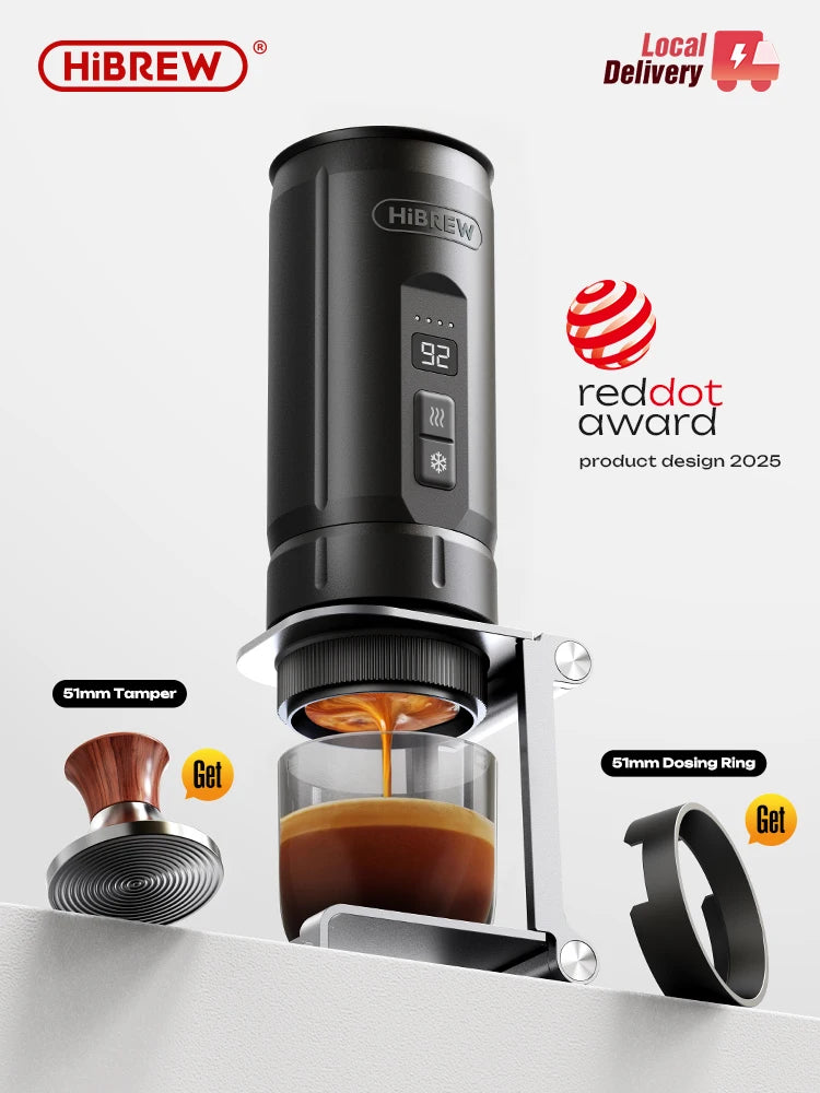 HiBREW H4C – Prenosni brezžični aparat za espresso | Odstranljiva baterija in hitro segrevanje