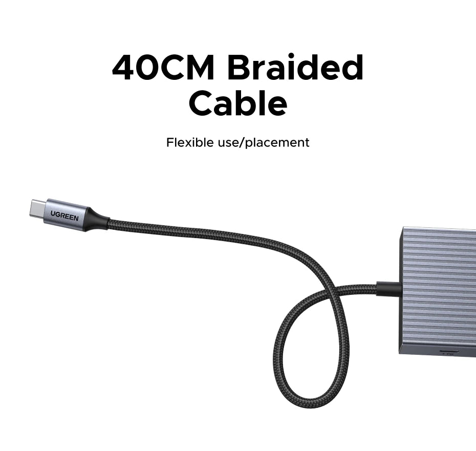 UGREEN 10‑v‑1 USB‑C zvezdišče s 4K120Hz DisplayPortom, dvojnim 4K60Hz HDMI, USB 3.2 Gen2 10Gbps