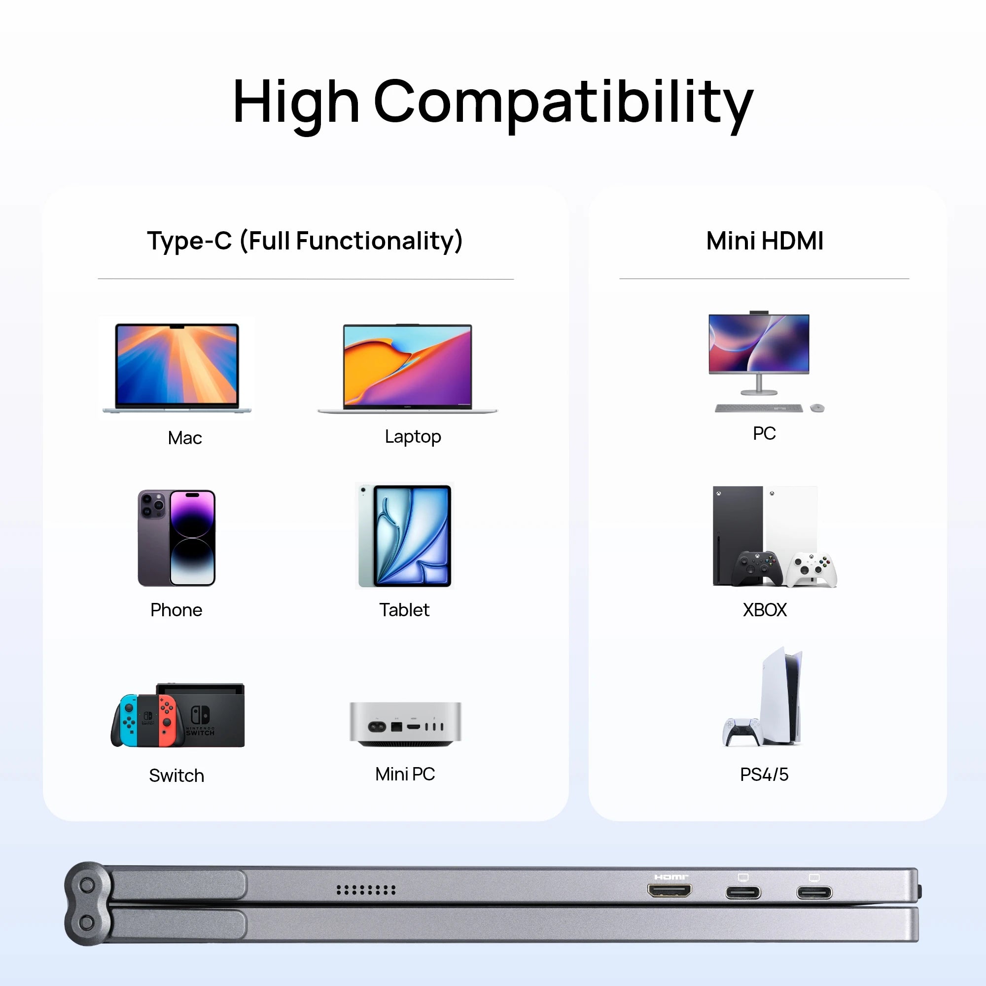 ARZOPA E1 15.6" Dual‑Screen Foldable Portable Monitor | FHD 1080p, 100% sRGB, USB‑C & HDMI