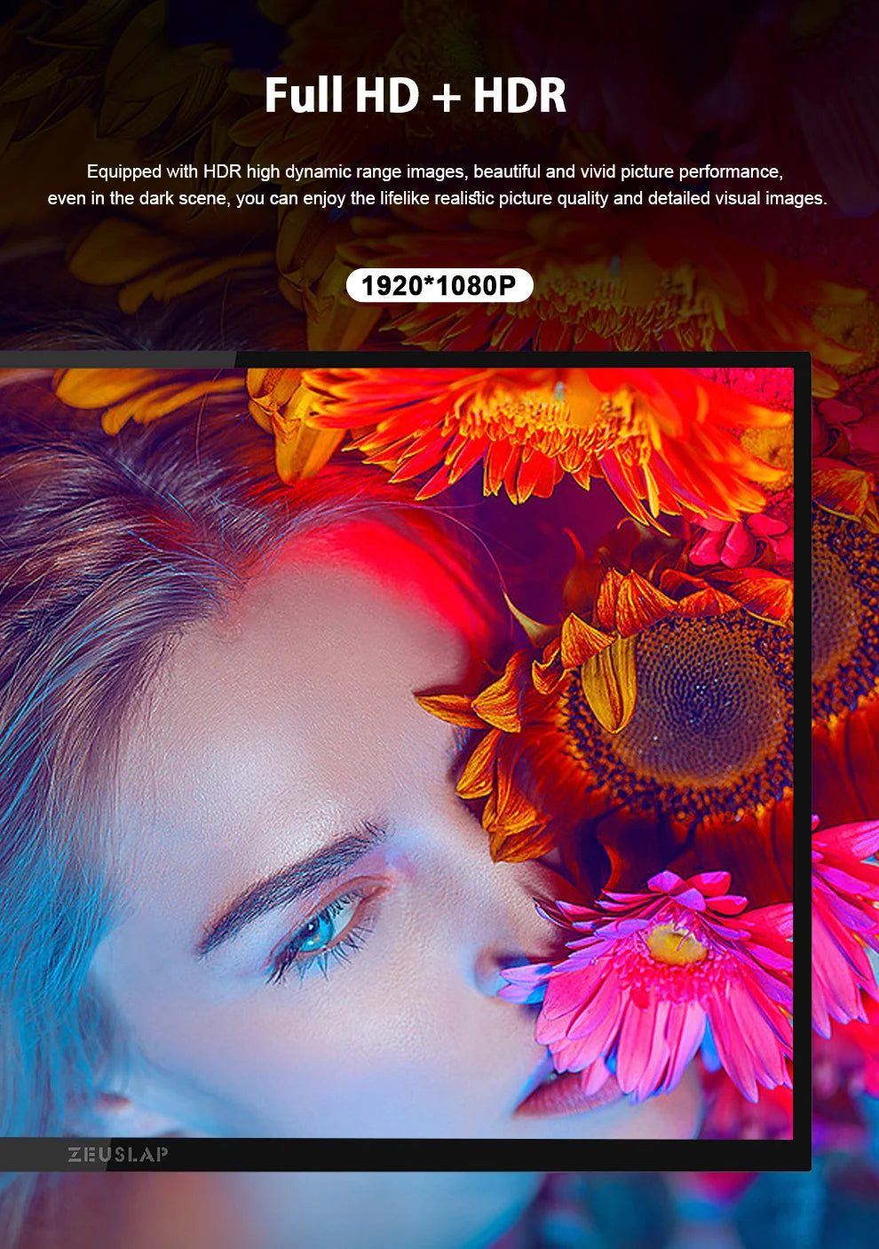 ZEUSLAP 18.5" Portable Touch Monitor | 100Hz, 100% sRGB, With Stand