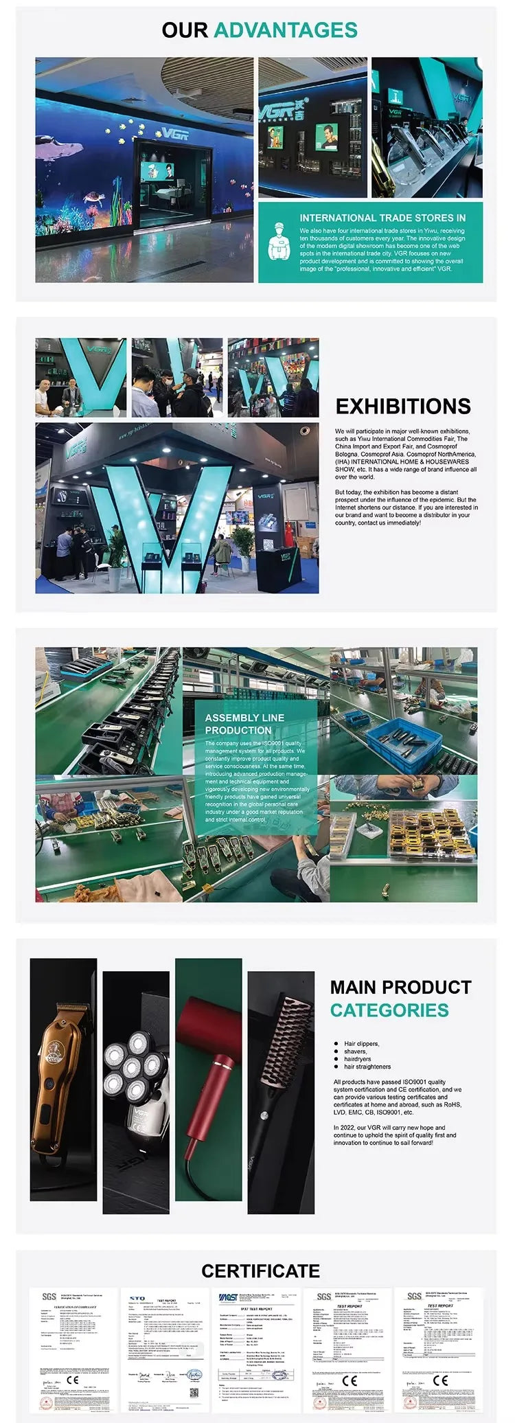 Profesionalni strižnik las VGR V-977 – motor BLDC, 8.000 vrt./min, 5 ur delovanja