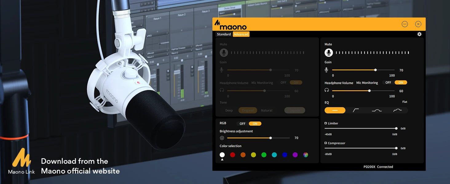 Maono PD200X – XLR/USB Dynamic Microphone | Metal Gaming & Streaming Mic with Software Control