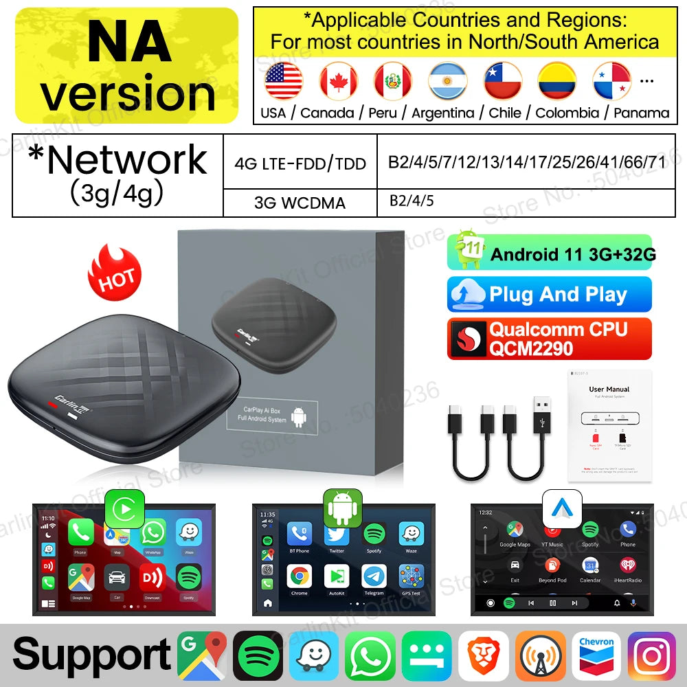 CarlinKit Android 11 Wireless CarPlay AI Box