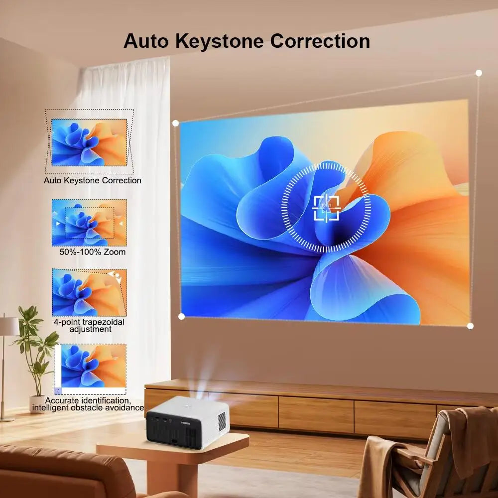 ThundeaL TD85W Smart Full HD Projector – Instant Auto Focus, Native 1080P, 4K Support, 5G WiFi & Android OS