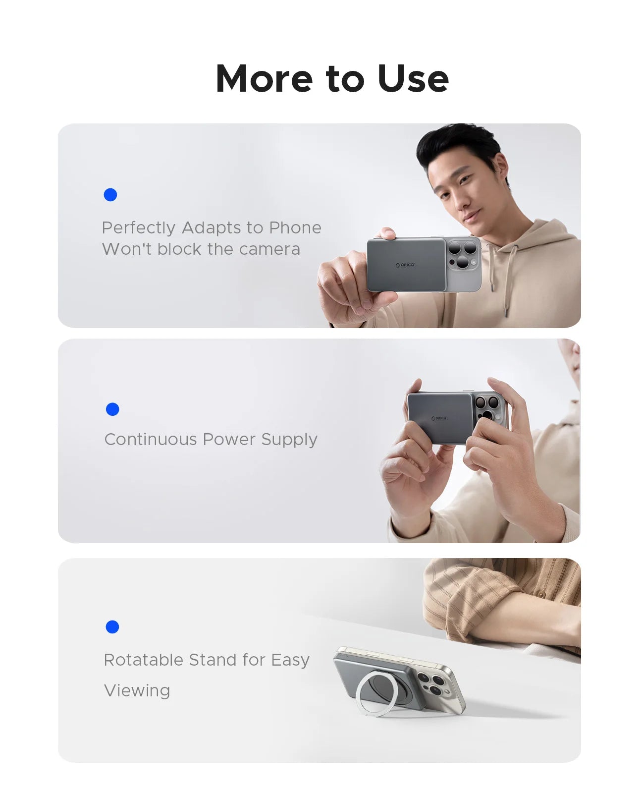 ORICO Kada Magnetic Power Bank – 5000 mAh / 10000 mAh PD22.5W brezžična zunanja baterija