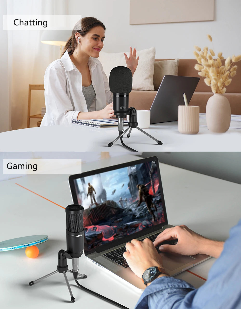 Maono PM360TR – 3.5mm Condenser Podcast Microphone | Desktop Mic for PC, Laptop, Phone, Sound Cards, YouTube, Gaming & Recording