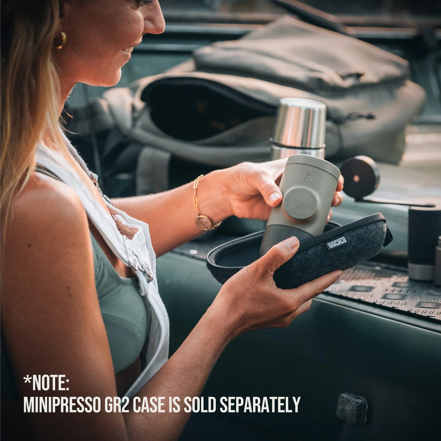 WACACO Minipresso GR2, brez elektrike, aparat za espresso za zunanjo uporabo, združljiv z mleto kavo, prenosni aparat za kavo,