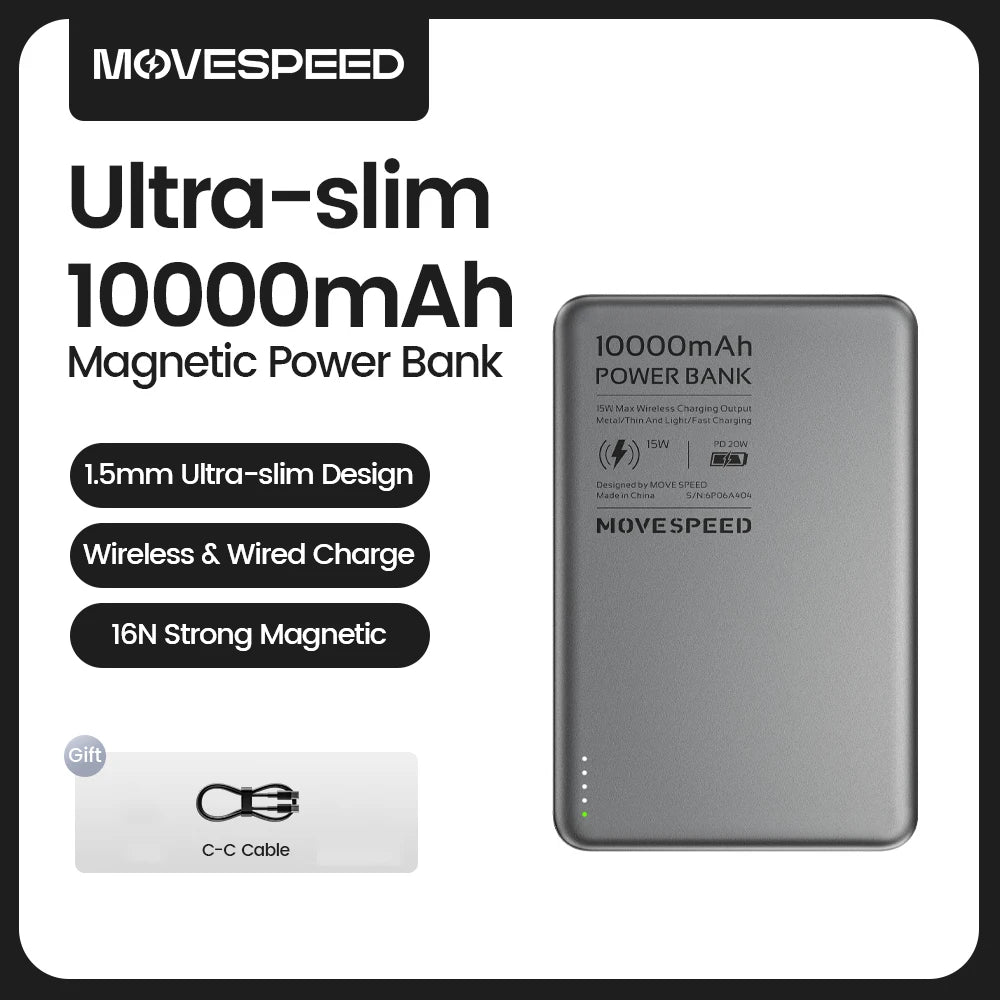 MOVESPEED S10 tanek magnetni prenosni polnilec 10000mAh PD20W MagSafe