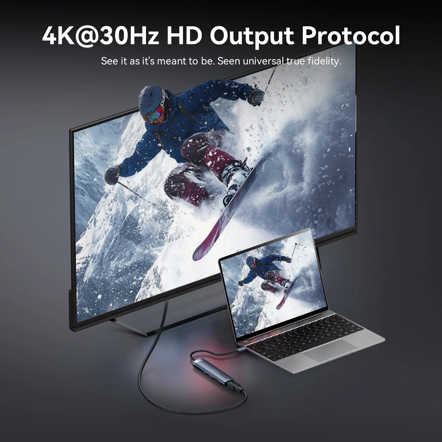 Vention USB‑C HDMI Hub | 4K30Hz, USB 3.0, SD/TF, PD 100W Multiport Adapter