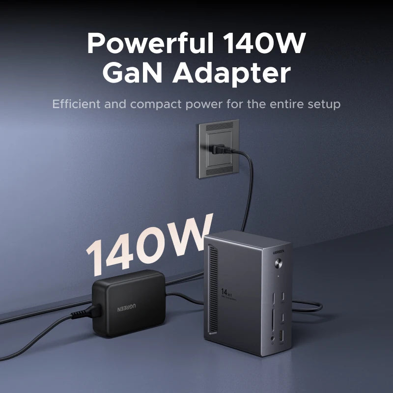 UGREEN priklopna postaja USB-C 14-v-1 s trojnim zaslonom