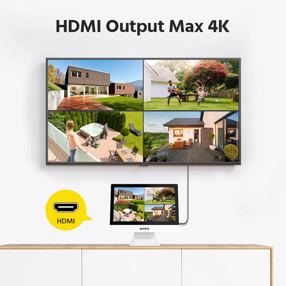 ANNKE 8MP 4K brezžični CCTV sistem | 10-kanalni NVR, dvopasovni WiFi, dvosmerni zvok, IR nočni vid