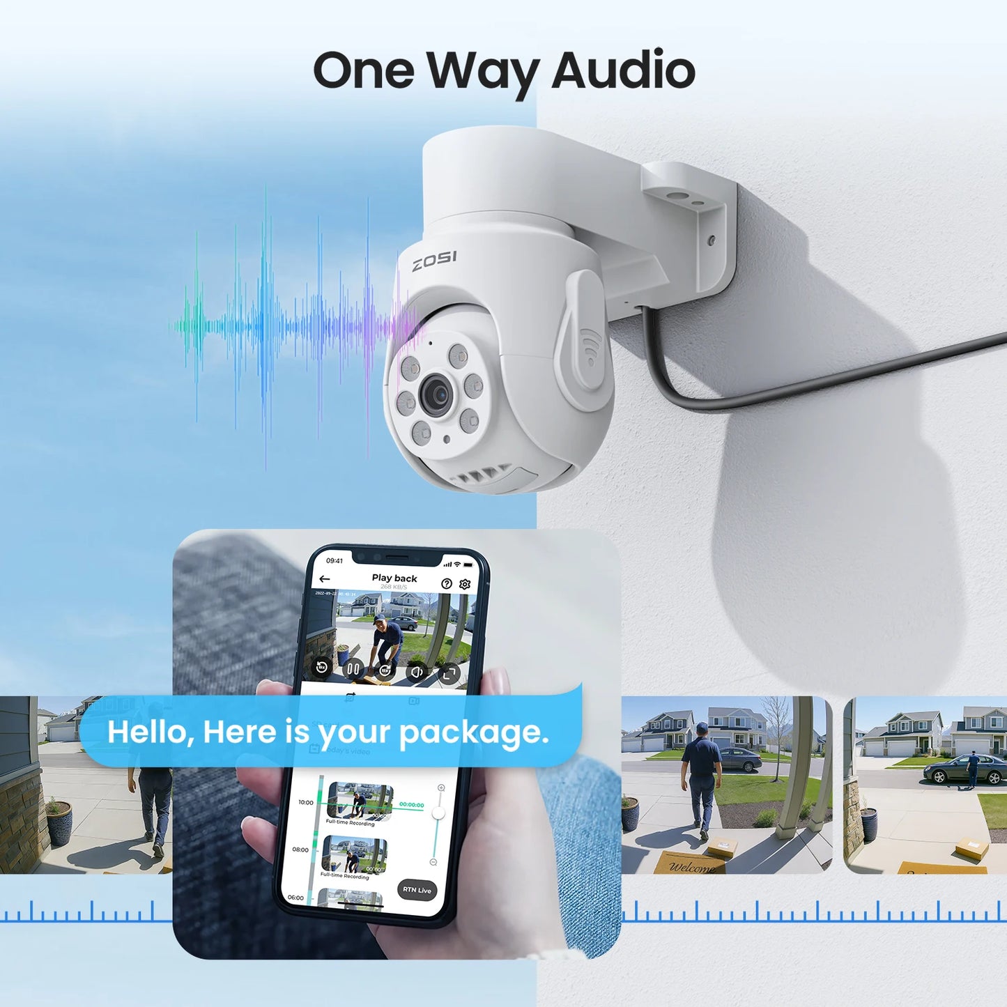 ZOSI 5MP 360° Pan‑Tilt Wired Security Camera System – 8CH H.265+ DVR with 5MP/2MP Indoor & Outdoor