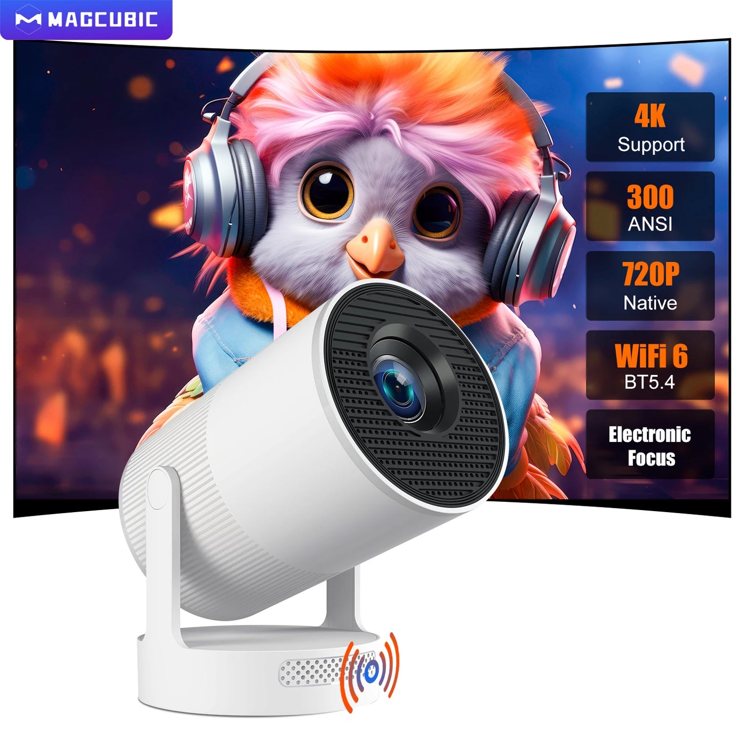 Magcubic HY300 Ultra Portable Smart Projector | 300 ANSI 720P | Electric Focus & Android 11