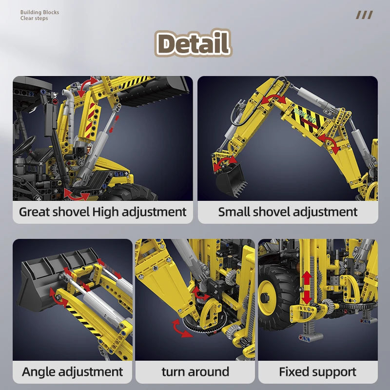 Mould King 17036 Motorized Bulldozer - detailed technical building block - Limetastore