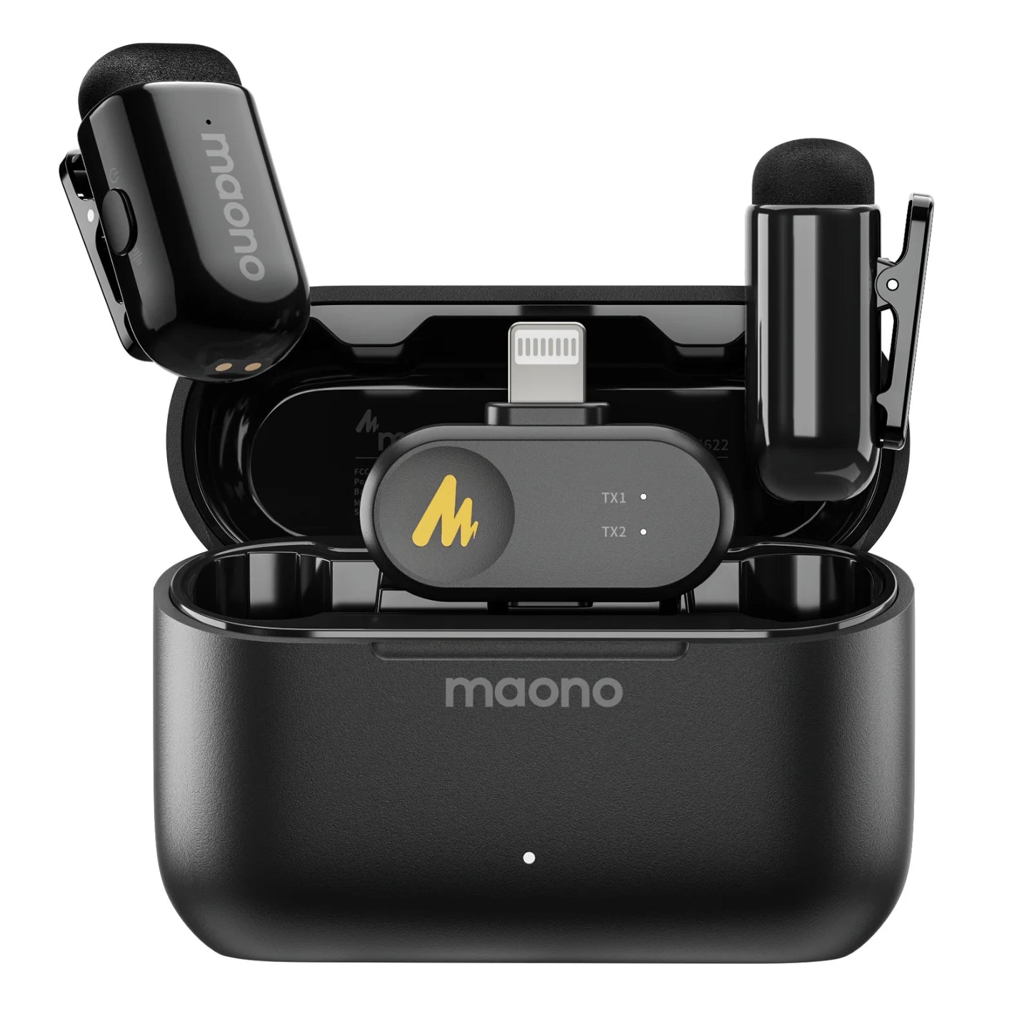 Maono T1 mini – brezžični mikrofon na priklop z odpravljanjem šumov z umetno inteligenco | samodejno pripenjanje in nadzor z aplikacijo za profesionalno snemanje videoposnetkov s telefonom