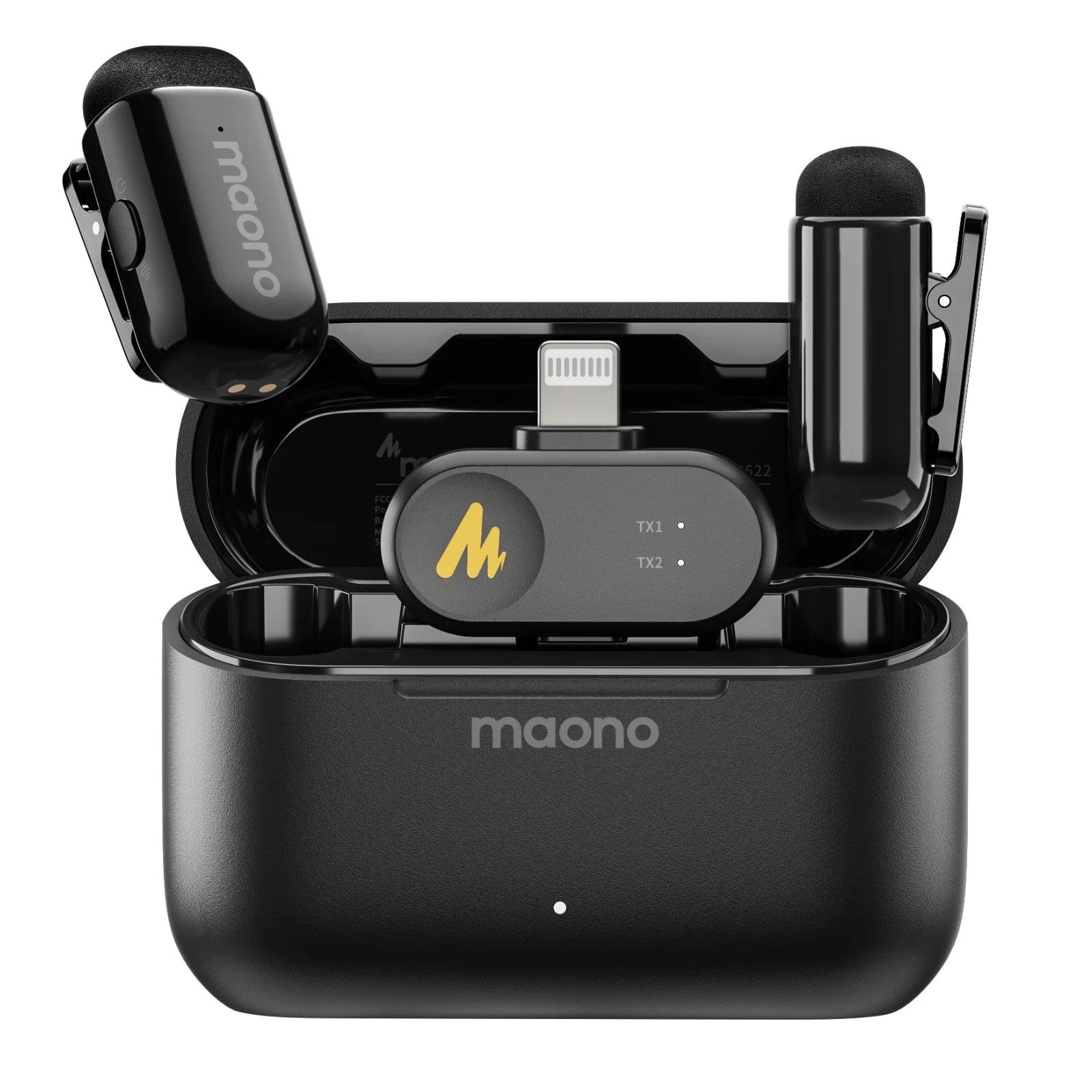 Maono T1 mini – brezžični mikrofon na priklop z odpravljanjem šumov z umetno inteligenco | samodejno pripenjanje in nadzor z aplikacijo za profesionalno snemanje videoposnetkov s telefonom