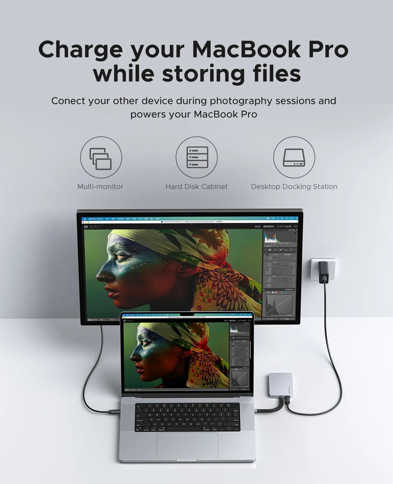 ORICO Magnetic External SSD for Macbook PRO PD100W Charging 4K ProRes HDR, 1000MB/s USB 3.2 External Drive for Tablets Laptops