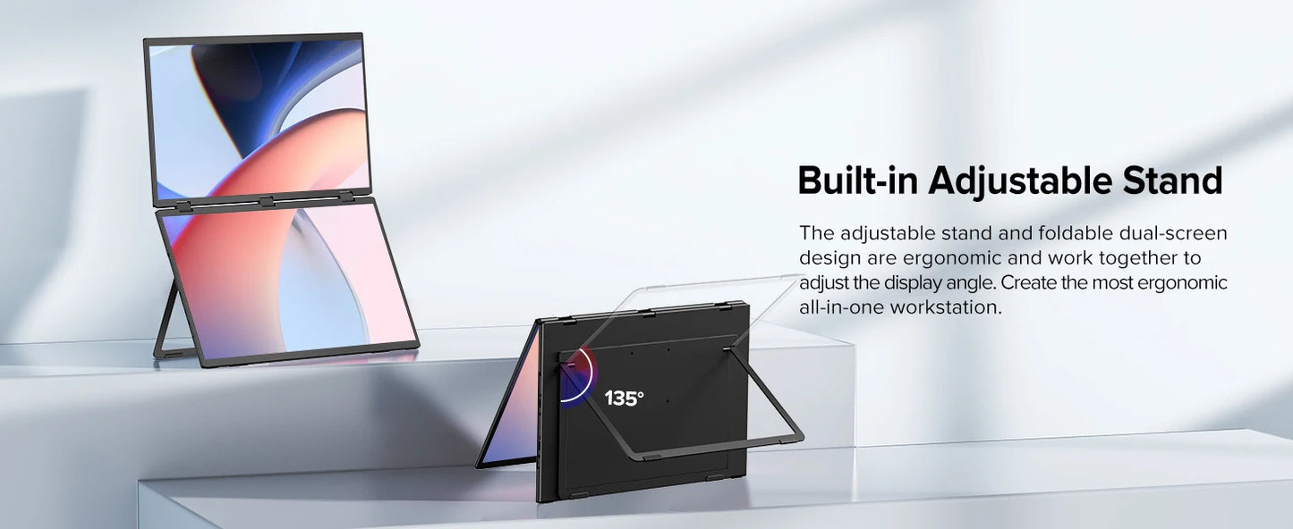 18.5'' 100Hz Touch Screen Dual Triple Portable Monitor IPS USB-C HDMI HDR Foldable Laptop PC Gaming Display For PC Mac Windows - Limetastore