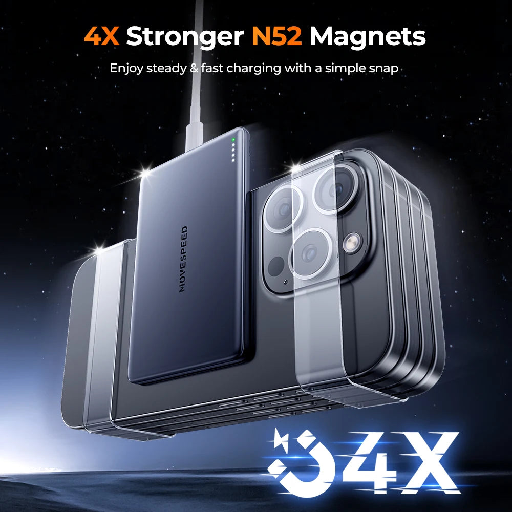 MOVESPEED magnetna baterija 10000 mAh tanka MagSafe za iPhone Samsung