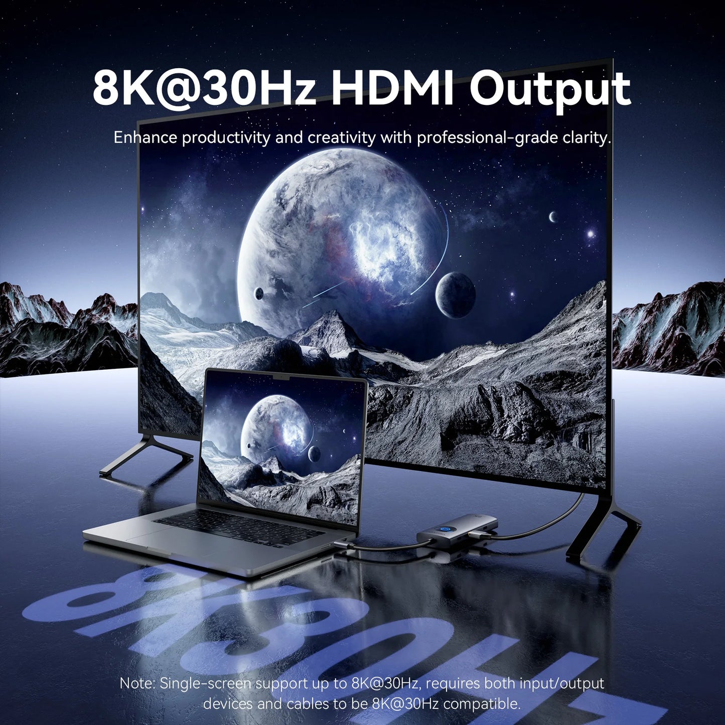Vention vozlišče USB-C 8K/4K HDMI | LED-zaslon, USB-A/C 3.0, 3.2 Gen1, gigabitni ethernetni adapter