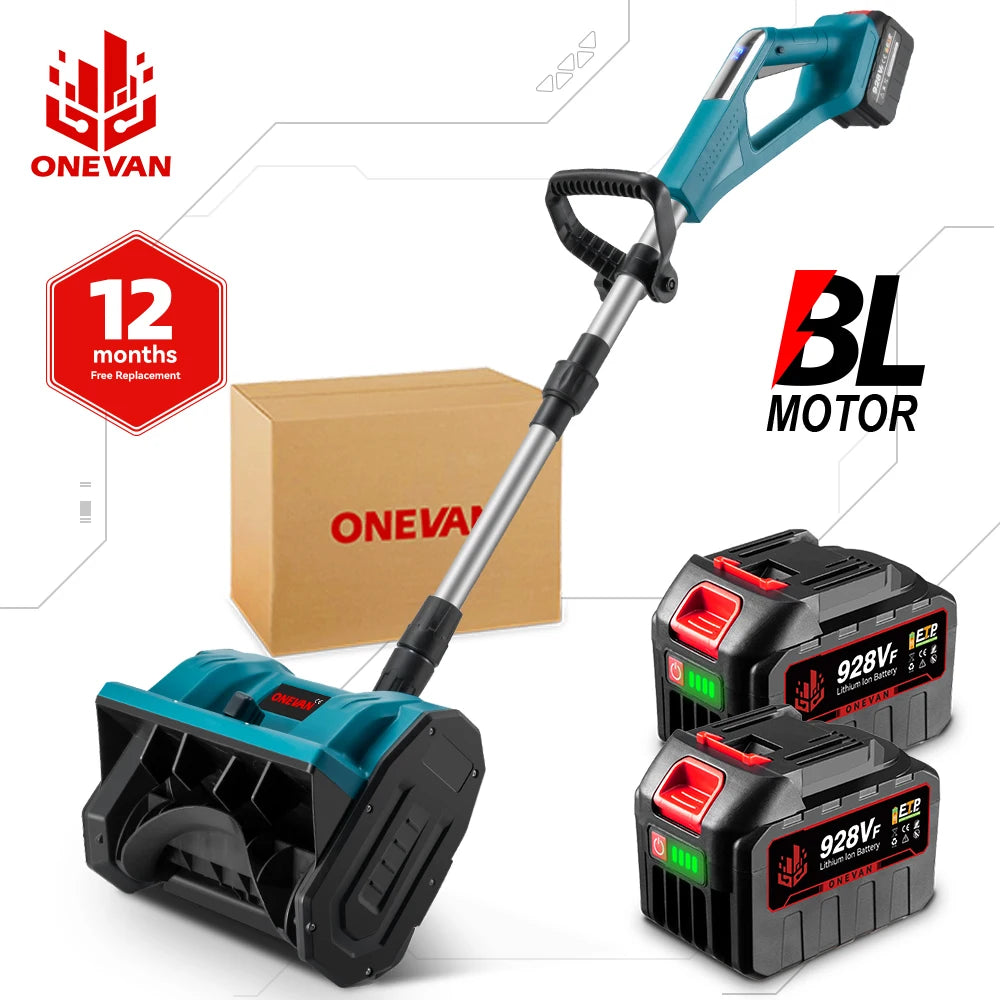 ONEVAN 2500W/3000W brezkrtačni električni snežni plug | Akumulatorski snežni pometač