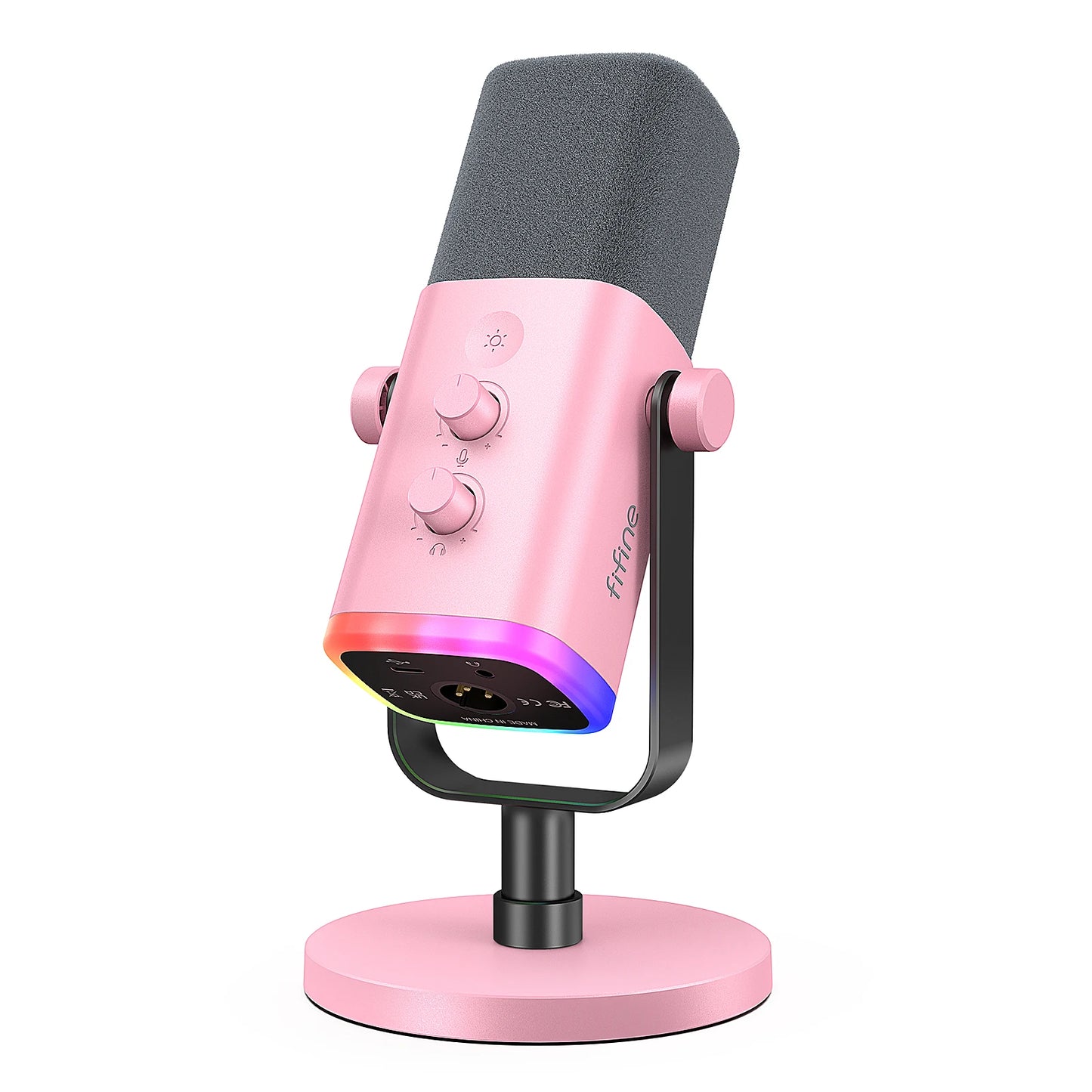 FIFINE AmpliGame AM8P USB/XLR Dynamic Microphone | RGB Control & Mute - Limetastore