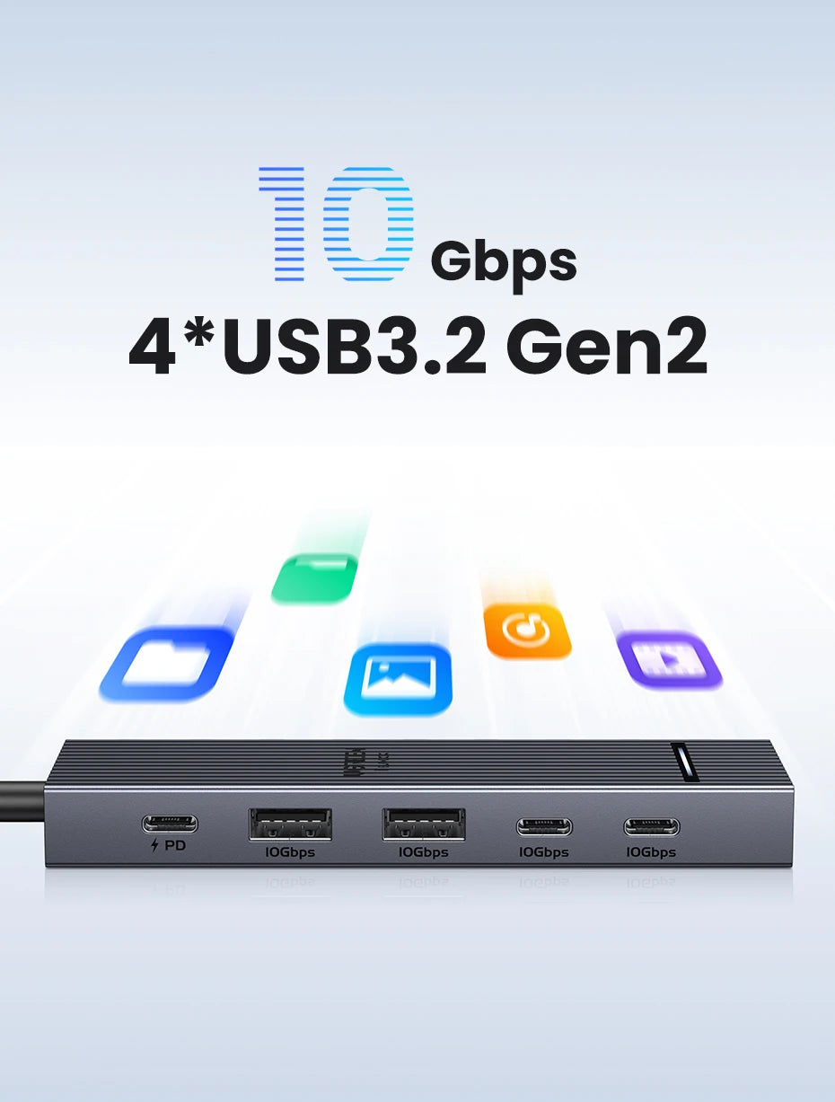 UGREEN USB‑C Hub with 4K60Hz HDMI, 10Gbps USB 3.2, PD100W, USB‑A/C Data Ports