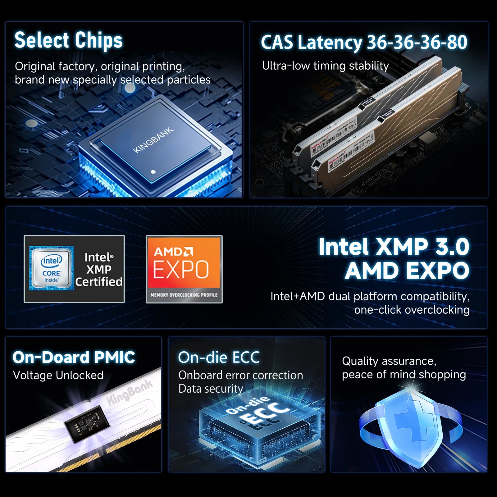 KingBank DDR5 RGB Gaming RAM 32GB Kit (2x16GB) 6000MHz CL36