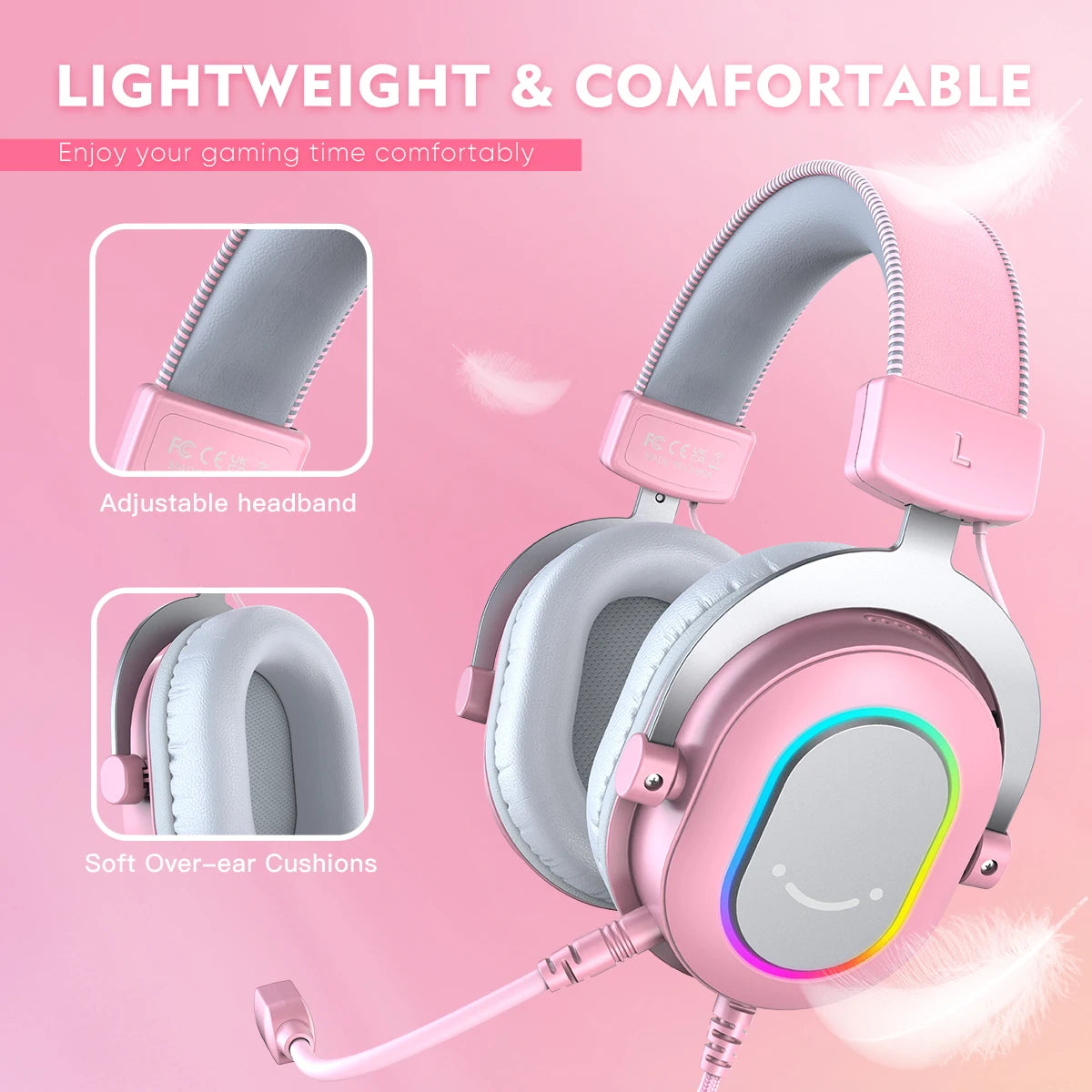 Igralne slušalke FIFINE Ampligame H6P – RGB, 7.1 prostorski zvok, USB, mikrofon