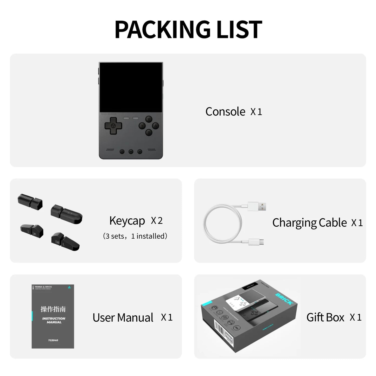 TRIMUI Brick Hammer Portable Handheld Game Player CNC Full Metal 3.2'' IPS Screen Retro Games Linux System Video Gaming Device - Limetastore