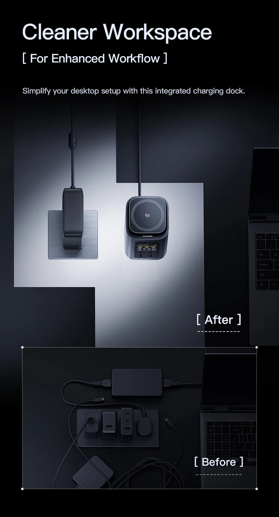 Baseus 160W 15‑v‑1 USB‑C zvezdišče | Dvojni HDMI 4K@120Hz, Qi2.2 25W brezžični polnilnik