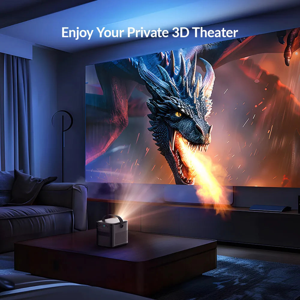 BYINTEK U80 Max Smart Portable DLP Projector – Native 1080P, 4K Support, Android 11.0