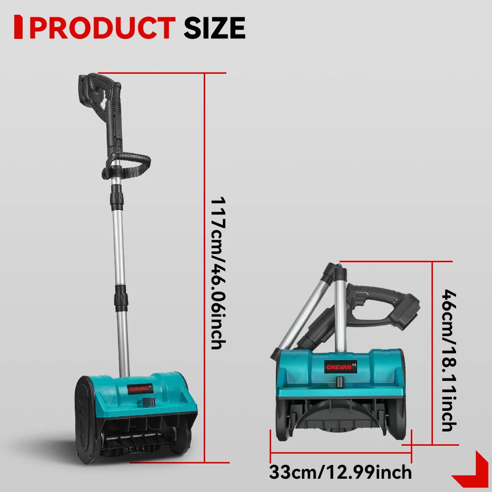 ONEVAN 2500W/3000W brezkrtačni električni snežni plug | Akumulatorski snežni pometač