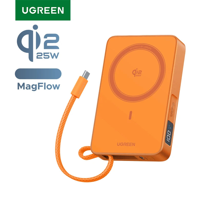 UGREEN Qi2.2 25W magnetni prenosni polnilec – 10000 mAh zunanja baterija za hitro polnjenje