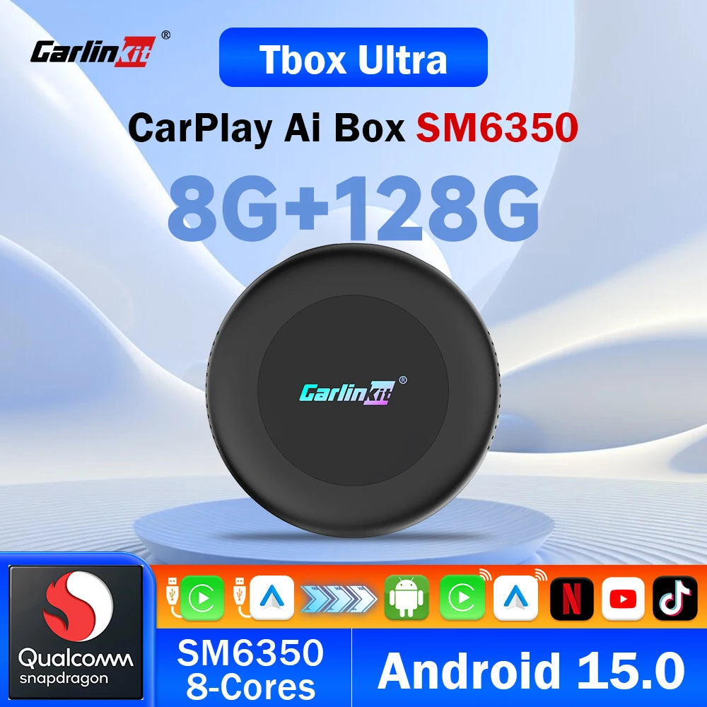 CarlinKit Android 15 Ultra2 8+128GB brezžični CarPlay AI Box