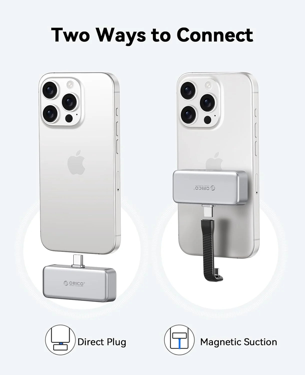 ORICO FlashPod 256GB Mini Portable SSD with Direct Plug, ProRes Recording Support & PD100W Fast Charging