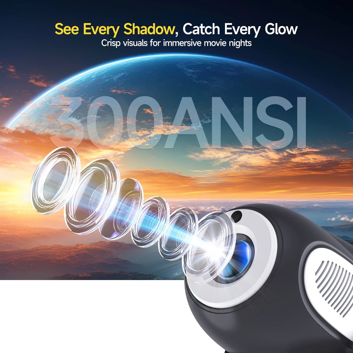 Magcubic HY300 X Smart Mini Projector | Electric Focus & WiFi 6 | 300 ANSI Android 11