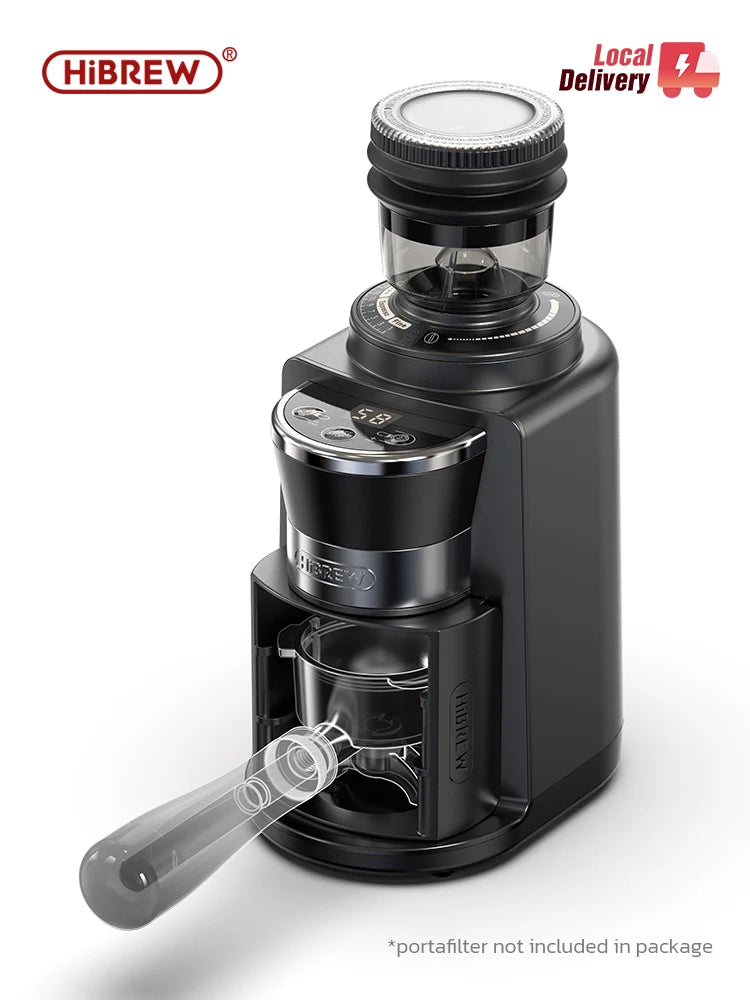 HiBREW avtomatski mlinček za kavo z brusom in 34 stopnjami mletja za espresso, americano in prelivanje, vizualni predal za zrna G3A