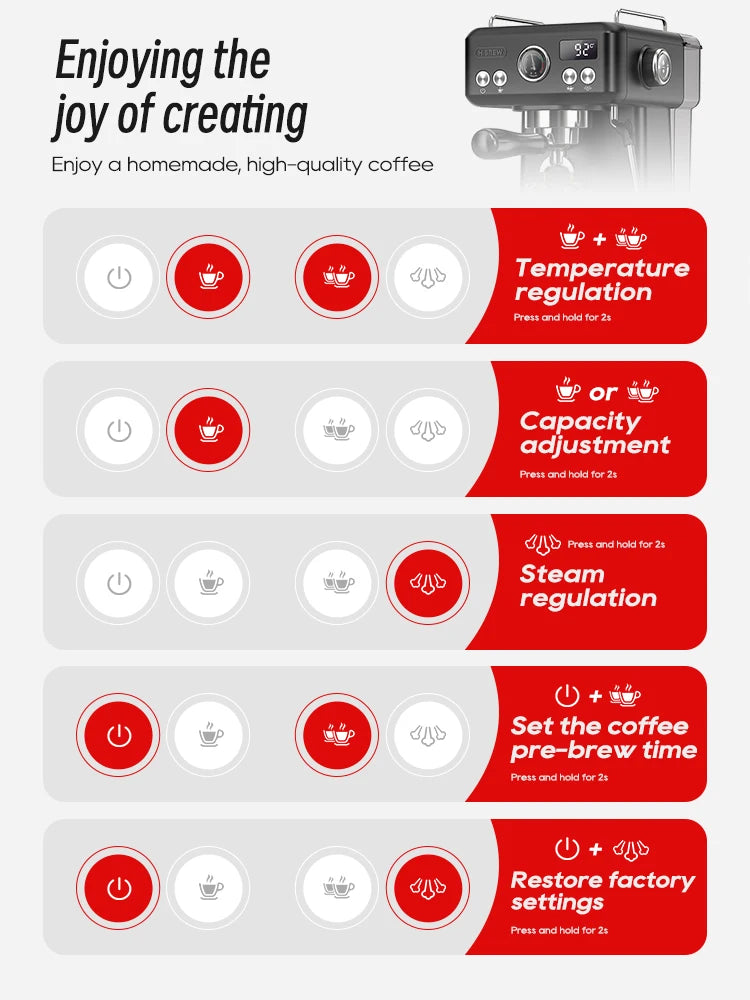 HiBREW H10A – profesionalni črni aparat za espresso | nastavljiva temperatura in prostornina | sistem prednamakanja